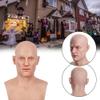 Realistic Old Man Old Silicone Head Cover Headgear Novelty Latex Headwear for Halloween Cosplay Party Masquerade Props view 4