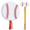 Baseball Piata for Birthday Party 12.6 x 12.6 Inch Baseball Piata for Kids with Stick and Blindfold Traditional Mexican for Sport Birthday Party Supplies Decor view 1