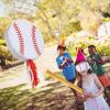 Baseball Piata for Birthday Party 12.6 x 12.6 Inch Baseball Piata for Kids with Stick and Blindfold Traditional Mexican for Sport Birthday Party Supplies Decor view 4