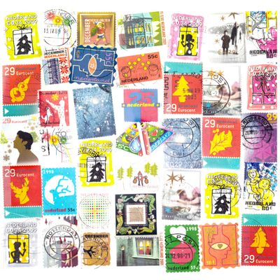 1000 Stamps from Netherlands | Christmas | December | Mixed Philately | Used Postage Stamps Off Paper