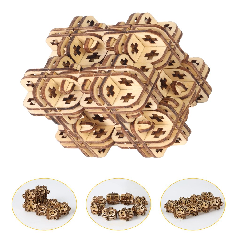 3D Puzzles for Adults Wooden Fidget Toys After Assembling Will Get Cool Desk Gadgets, Magic Cube Shape Shifting Box Flip Blocks