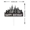 KEWEYA New York City Cake Toppers Black Glitter NYC Cityscape Bday Party Cake Decor Scenic Building Images Lighted City Backdrop Party Decoration Supplies view 2