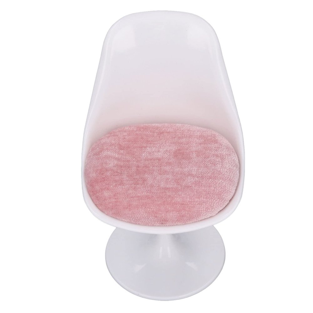 Doll House Office Chair ABS White Round Feet Casual Rotatable Chair for 1:6 Doll House Without Armrest Simulation Furniture
