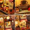 Roroom DIY Miniature and Furniture Dollhouse Kit,Mini 3D Wooden Doll House Craft Model with Dust Proof Cover and Music Movement,Creative Room Idea for Valentine's Day Birthday Gift(ES007) view 4