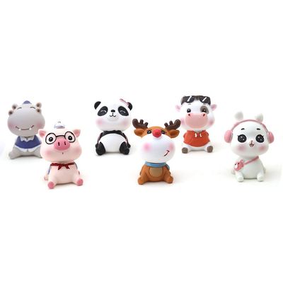 Car Doll Decoration Ornament Forest Animals Creative Resin Figurine Miniature Ornaments Cute Doll Creative Gift Simulation Car Toy Accessories for Car Dashboard Home Desk Six Sets