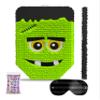 Cute Frankenstein Halloween Piata 3-piece Bundle for kids and adults, fits 2lbs of candy, perfect for Halloween party, spooky decorations, October birthday and party supplies view 2