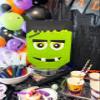Cute Frankenstein Halloween Piata 3-piece Bundle for kids and adults, fits 2lbs of candy, perfect for Halloween party, spooky decorations, October birthday and party supplies view 3