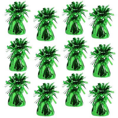 Metallic Balloon Weights, Birthday Party Favors, Novelty and Gag Gifts, 5.5" Inches, 12-Pack (Green)