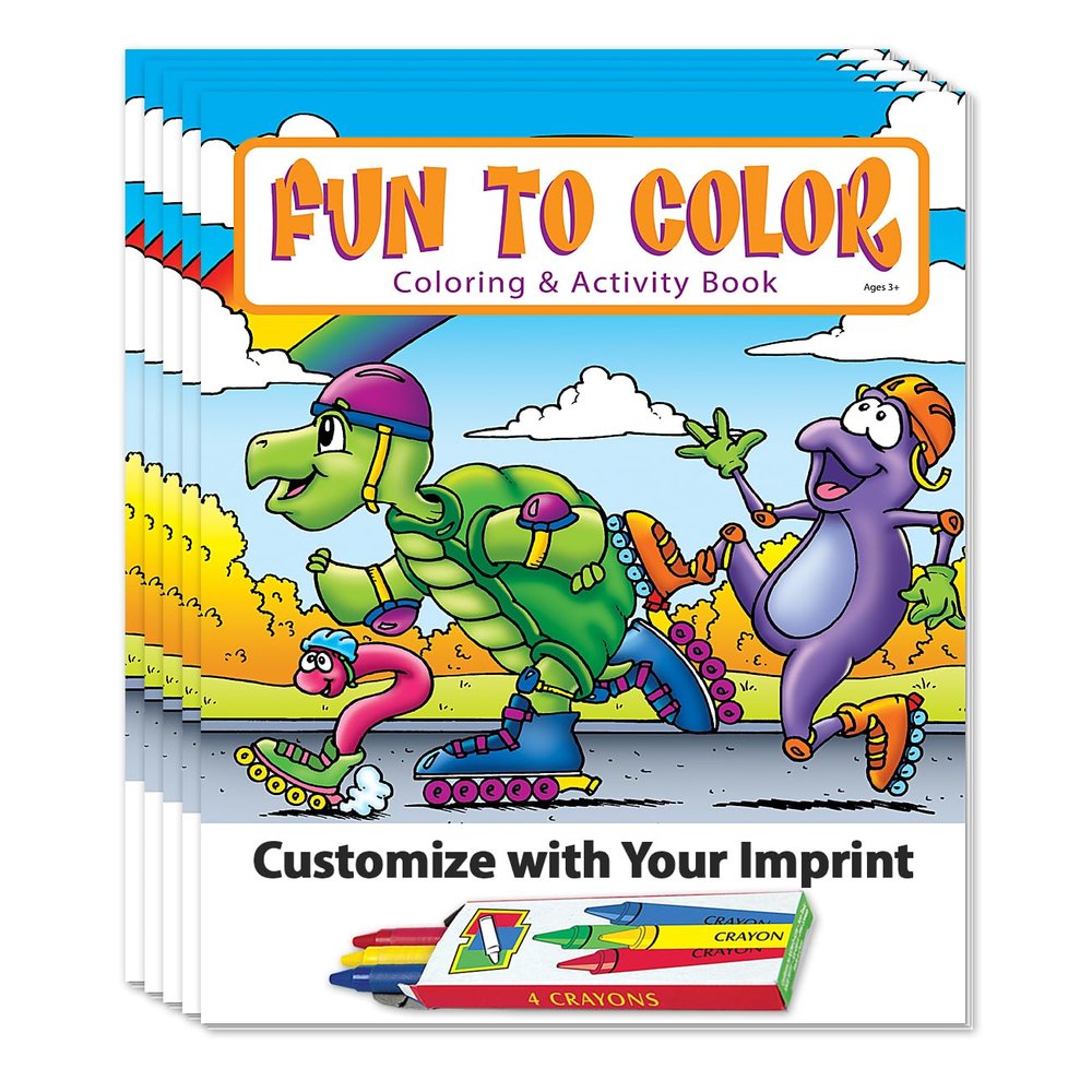 ZOCO Fun to Color - Custom Coloring & Activity Books for Kids Ages 3+ (250 Bulk Pack, With Crayons) Summer Party Favors, Goodie Bag Fillers, Games & Puzzles