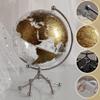 8'' World Globe, Clear Metal Globe with Built-in Gypsophila LED Strip for Home Decor, Office Desktop, Study Education and Night Light (Gold) view 2