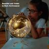 8'' World Globe, Clear Metal Globe with Built-in Gypsophila LED Strip for Home Decor, Office Desktop, Study Education and Night Light (Gold) view 3