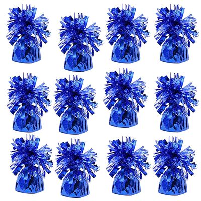 Metallic Balloon Weights, Birthday Party Favors, Novelty and Gag Gifts, 5.5" Inches, 12-Pack (Blue)