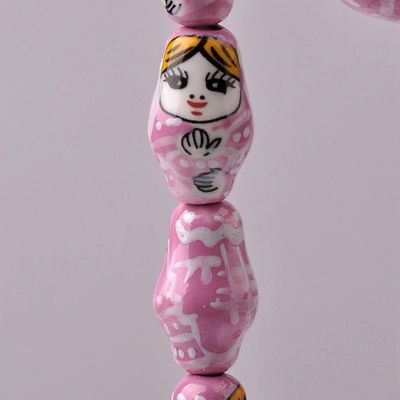 Habiba Nesting Dolls Nesting Dolls Decoration Russian Matryoshka Shape Patterns Personality Porcelain Loose Crafts Beads lot for DIY Stacking Dolls Educational