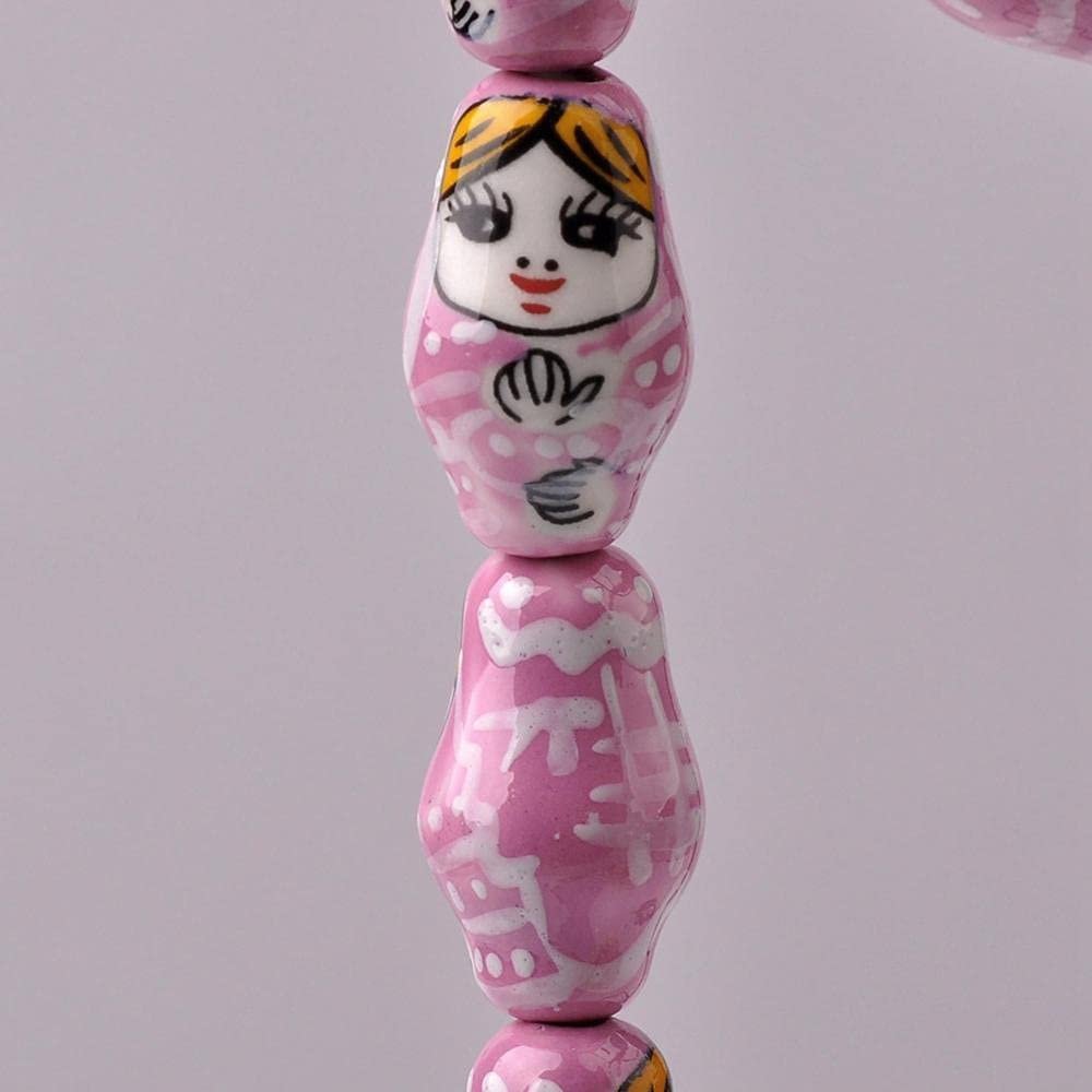 Habiba Nesting Dolls Nesting Dolls Decoration Russian Matryoshka Shape Patterns Personality Porcelain Loose Crafts Beads lot for DIY Stacking Dolls Educational