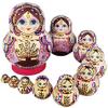 Nesting Dolls Painted Nesting Dolls 10 Piece Wooden Russian Hand Matryoshka for Easter Valentines Wedding Party Decorations Halloween Wishing Educational view 1