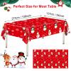 3 Pcs Christmas Tablecloth - Snowman Christmas Table cover, Disposable Plastic Rectangle Xmas Snowman Snowflakes Party Table cloths for Christma Tables Decorations and Party Supplies, 54 x 108 Inch view 2