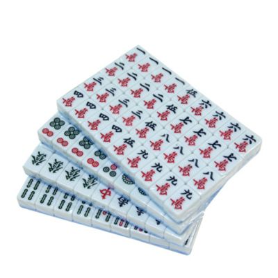VSOLS Mini Mahong Desk Mini Mahjong Portable Mahjong Travelling Mahjong Set (Color : White)