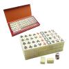 VSOLS Mini Mahjong Portable Travel Board Game with Foldable Table Chinese Mahjong Set Small Size Mahjiang Tiles Card Game (Color : White) view 1
