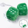 AuMoHall 2.95'' Retro Fuzzy Plush Dice Car Charm Square Rear View Mirror Hanging Ornament Accessories, Green view 2