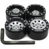 HOBBYSOUL Adjustable Offset 1.0 Beadlock Wheels Black Silver, Heavy 1.0 offset rc rims Wheels 21g/rim For 1/18 Traxxas TRX4M Axial SCX24 90081 & Other RC Micro Crawler Truck, (4-Pack) view 1