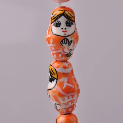 Habiba Nesting Dolls Nesting Dolls Decoration Russian Matryoshka Shape Patterns Personality Porcelain Loose Crafts Beads lot for DIY Stacking Dolls Educational
