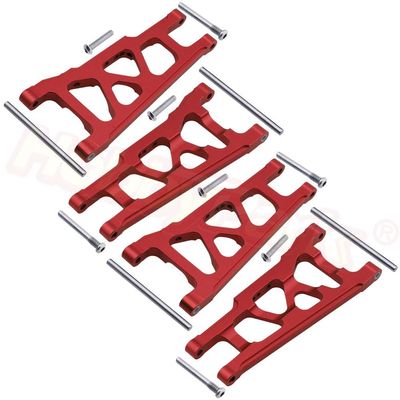 Aluminum Front & Rear Suspension A Arms L/R for 1/10 Traxxas Slash 4x4 Stampede 4WD 3655X Rally VXL w/TSM XO-1 HQ727 Parts ( Color : Red )