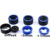 HOBBYSOUL Adjustable Offset 1.0 Beadlock Wheels Blue Black, Heavy 1.0 RC Crawler Rims Weight 21g/Rim 7mm Hex Rims for Axial SCX24 Crawler & Other 1/24 RC Crawler Car Truck, (4-Pack) view 2