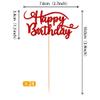 Rsstarxi 24 Pack Happy Birthday Cupcake Toppers Glitter Cupcake Food Picks for Celebrating Theme Party Cake Decorations Supplies Red view 3