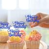 Rsstarxi 24 Pack Happy Birthday Cupcake Toppers - Glitter Food Picks for Celebrating Theme Party Cake Decorations Supplies - Deep Blue view 2