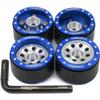 HOBBYSOUL Adjustable Offset 1.0 Beadlock wheels Blue Silver, Heavy RC 1.0 Wheels 7mm Hex Rims For 1/18 Traxxas TRX4M Axial SCX24 Crawler & Other 1/24 1/18 RC Crawler Truck, (4-Pack) view 1