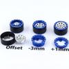 HOBBYSOUL Adjustable Offset 1.0 Beadlock wheels Blue Silver, Heavy RC 1.0 Wheels 7mm Hex Rims For 1/18 Traxxas TRX4M Axial SCX24 Crawler & Other 1/24 1/18 RC Crawler Truck, (4-Pack) view 2