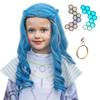 ColorGround Long Wavy Blue with Silvery White Cosplay Wig view 1