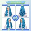 ColorGround Long Wavy Blue with Silvery White Cosplay Wig view 3