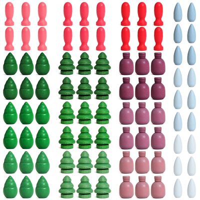 Large Set Full Rainbow Color Style Wooden Loose Parts Sensory Play Toys, Mandala Loose Parts 5 Shapes, 15 Colors, Rainbow Stacker Nesting Toys Parts (90PCS New Shapes)