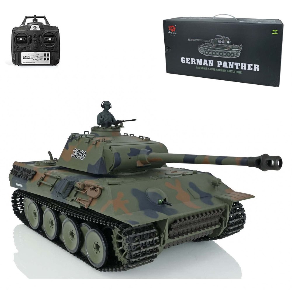 TOUCAN RC HOBBY US in Stock 2.4Ghz Henglong 1/16 7.0 Plastic Ver German Panther V RTR RC Tank 3819 Model