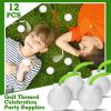Sawysine 12 Set Golf Ball Cups with Straws and Lids - 10 oz Reusable Golf Plastic Cups Bulk for Kids Birthday Theme Party Supplies view 4