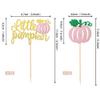 24 PCS Little Pumpkin Cupcake Toppers Glitter Fall Theme Pumpkin Cupcake Picks Thanksgiving Cake Decorations for Pumpkin Theme Baby Shower Kids Birthday Party Cake Decorations Supplies Pink view 2