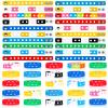 Aoriher 60 Pcs Silicone Charm Bracelets Gifts for Kids Silicone Wristband Gift Adjustable Rubber Bracelet with Holes for Boy Girl (Rainbow) view 1