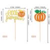 24 PCS Little Pumpkin Cupcake Toppers Glitter Baby Shower Fall Theme Cupcake Picks Pumpkin Cake Decorations for Thanksgiving Halloween Baby Shower Kids Birthday Party Supplies Orange view 2