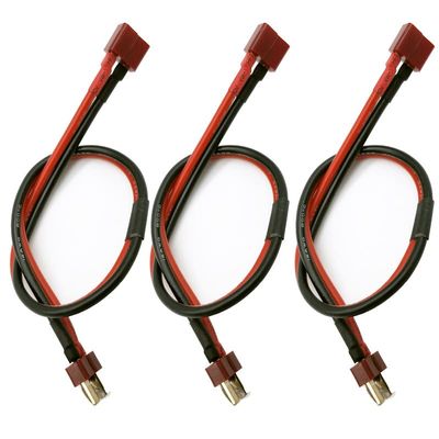 LinsyRC 3-Pack T Plug Male Connector to Female Connector Adapter Extension Cable with 11.8inch 14awg Wire for RC Battery Toy DIY Spare Part