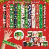 JUNEBRUSHS 50 Pack Christmas Party Favors Christmas Slap Bracelets Rubber Wristbands Assorted for Kids Slap Bands Silicone Snap Bracelets Bulk for Boys Girls Prizes Gifts Toys Stocking Stuffers view 3
