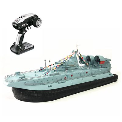 Lllunimon 1/110 RC Boat Zubr-Class Remote Control Boat Simulation Model Crafts, Military Ship Amphibious with Gyroscope,Blue