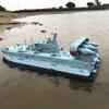 Lllunimon 1/110 RC Boat Zubr-Class Remote Control Boat Simulation Model Crafts, Military Ship Amphibious with Gyroscope,Blue view 4