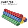 60 Pieces Rhythm Sticks for Kids Bulk, 12 Inch Wood Lummi Sticks Music Classroom Percussion Instruments, 6 Colors view 2