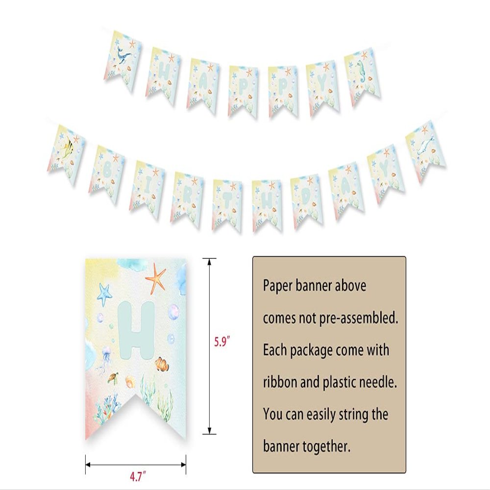 Under the Sea Happy Birthday Banner