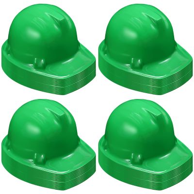 Sumind 48 Packs Construction Party Hats Kids Plastic Worker Helmet Bulk Toy for 3-8 Years Children Dress up Party Supplies(Green)