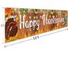 9.8 x 1.6 ft Large Happy Thanksgiving Maple Leaf Turkey Banner - Indoor/Outdoor Decoration view 2