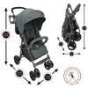 509 Crew Shopee: Kids Lightweight Stroller with Extra-Large Canopy - Storage Basket, Front Swivel Wheels, Ergonomic Handle, Cup Holder & Reclinable Back Rest, Ages 6-36 Months view 2