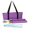 Mah Jongg Full Set Purple & Silver MJ Designer Logo Soft Case with 166 White Tiles and Four Color Pusher Racks view 1