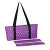 Mah Jongg Full Set Purple & Silver MJ Designer Logo Soft Case with 166 White Tiles and Four Color Pusher Racks view 3